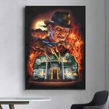 WB 1/10PCS Film Krueger Freddy Horror Poster Fancy Poster Wall Sticker For Living Room Bar Vintage Decorative Painting Wall Pictures For Living Room Decoration Classic Cartoon Bedroom Decoration - Frameless