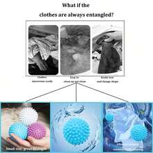 1/3/6pcs Random Color, Reusable Laundry Ball, Laundry Ball For Washing Machine, Fabric Softener Ball, Laundry Drying Ball, Anti Knot Tying Laundry Ball, Fluffy Laundry Balls, Clothes Hair Adsorption Removal, Reduce Wrinkles In Clothes, Cleaning Supplies, Household Gadgets, Bathroom Supplies, Laundry Supplies, Laundry Tools And Accessories