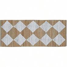 Natural 2x6 Indoor Hand Woven Fiber Jute Diamond Runner Rug Natural- 2'6" X 6' - 2'6"x6'(Rectangular) - View 4