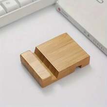 حامل الهاتف على المكتب الأنيق من الخيزران - قاعدة خيزران للهاتف ذات زاويتين، مناسبة للهواتف الذكية والأجهزة اللوحية، مناسبة لاكسسوارات المكاتب والمنازل، مريحة لليدين