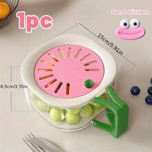 1pc Kitchen Drain Basket, Vegetable And Fruit Storage Container With Cover, Sealed Food Preservation Box, One-Button Sealing, Reusable, With Handle And Filter, Suitable For Salad, Fruit, Washing Rice, Kitchen Refrigerator, Ideal Household Kitchen Supplies