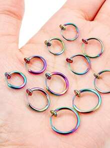10 Pieces Stainless Steel Retractable Clip On Earrings Non Piercing Fake Hoop Earrings For Women Girls Without Ear Holes Clip Ear Cuffs