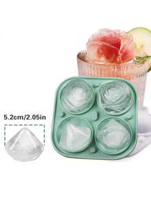 1 Stück 2-in-1 Rose & Diamant Eiswürfelform, Rosa, Gelb, Avocado Grün Rose geformte Eiswürfel Formen, leichter Auslösung Schnellgefrieren Kleine Eiswürfel Hersteller, tragbare Eisaufbewahrungsbox für den Hausgebrauch