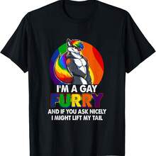 I'm A Gay A Furry Rainbow Fox Wolf Pride Month T-Shirt - màu đen - Xem 1