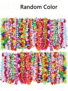 10pcs-Hawaiian Wreath Necklace, Hawaiian Wreath Necklace, Tropical Hawaiian Flower Theme Party Favor, Tropical Hibiscus Flowers Of Summer Swimming Pool Party And Hawaiian Theme Party, Summer Decoration, Party Decoration, And Supplies, Holiday Wedding Beach Birthday Decoration, Hawaiian Wreath Party Supplies, Theme Party Decoration, Birthday, Graduation Ceremony, Wedding (Random Color)