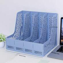 Desktop Organizer Document File Holder Rack, High Capacity Storage For Files, Papers, Stationery Office Supplies