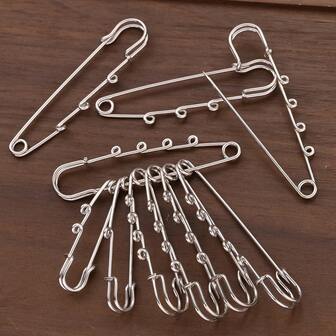10pcs Large Pins Brooch Blank Base With 1/2/3/4/5 Loops Rings For DIY Jewelry Clothes Craft Making Supplies Accessories