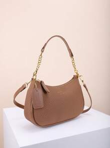 1pc PU Soft Face Shoulder Underarm Bag, Elegant Shoulder Bag, Casual Versatile Texture Chain Crossbody Purse, Solid Color Casual Daily Bag, Suitable For Daily Use - Travel, Work Or Shopping, College Classroom, Commuting, Shopping, Dating, Women's Gift, Business Commute