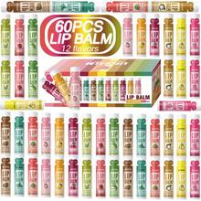 MISS FACTORX 60 حبة/صندوق، طقم هدية شفاه شكل قلب 12 نكهة، ترطيب عميق 5 جرام، ترطيب عالي،مغذية ومنيرة لعناية الشفاه، هدية مثالية للنساء ،تفضيلات الحفلات - 60 قطعة/صندوق هدية بلسم الشفاه الحب - مشاهدة 2