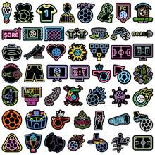 50pcs Minimalist Glow-In-The-Dark Sports Football Graffiti Creative Decorative Mirror, Card, DIY Sticker Room Decor Home Decor Stickers Wall Decor Personalized Wall Stickers
