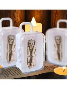 3-Piece Resin Skull Sculpture - Scary Home And Wall Decoration, Suitable For Halloween, With "Don't Listen, Don't Look, Don't Talk" Pattern Horror Themed Escape Room Scene Decoration Posing Skull Realistic Human Skeleton Decoration Best Gifts Birthday Graduation Home Decor Halloween Decor Fall Decor Room Decor