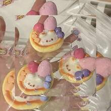 1个可爱小猫挞造型挤压软绵绵奶油填充减压玩具，柔软感官玩具，适合作为礼物送给家人、生日、情人节、复活节、毕业典礼、圣诞节礼物 - 彩色 - 查看 9