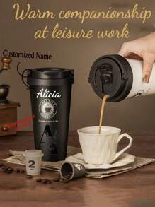 Customizable Vacuum Stainless Steel Coffee Cup Creative Handle Insulated Cup Vacuum Portable Car Cup Gift Cup Office Bedroom Water Cup,Brunch-Ready