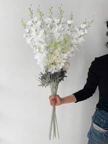 1pc 33.8inch Artificial Flower Silk Delphinium Long Stem Fake Plant For Home Decor,Room Decor,Wedding Decor,Tall Floor Vase Decoration,Spring And Summer Decoration,Garden Decor,Outdoor Party Decorations,Office Decor