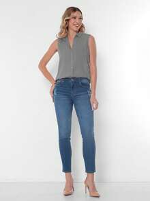 Sleeveless Shirt Viscolinho - 灰色 - 查看 4