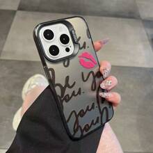 Funda de teléfono resistente a los arañazos con efecto reflectante de color negro y gris y diseño de estampado de labios personalizado, compatible con 11/13/15/15 Plus/15 Pro/15 Pro Max/11/12/13/14 Pro Max/XS/XR/11 Pro/11 Pro Max/12 Pro/12 Pro Max/13 Pro/13 Pro Max/14 Pro/14 Pro Max/14 Plus/7 Plus/8 Plus, Galaxy A13 5G, Galaxy S22 5G, Galaxy S24, Galaxy S25, Galaxy S21 Series