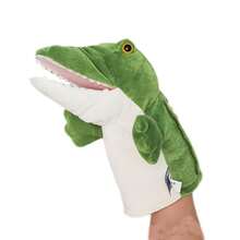 学龄前儿童老虎、狮子、猴子、大象、鳄鱼、小丑鱼、青蛙、狼、乌龟动物手偶，嘴巴可动，镇静玩具