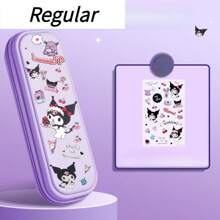 Sanrio صندوق قرطاسية كبير السعة من سانريو كورومي هيلو كيتي سيناموريل وردي أزرق بنفسجي، علبة أقلام، حقيبة تخزين مقاومة للسقوط، حلوة وإبداعية، هدايا للسيدات الشابات والطالبات لمناسبات مثل عيد الميلاد والسنة الجديدة