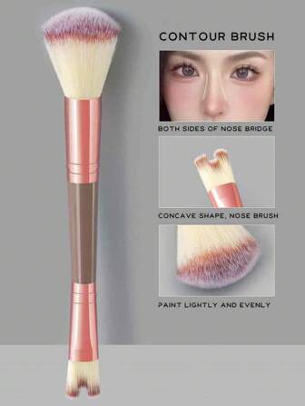 Doppelseitiger Rouge Pinsel, Konturpinsel, Weichborsten Highlighter Pinsel, U-förmiger Nasenrücken, Highlighter Schatten Pinsel, Make-up Werkzeug, Foundation Pinsel, Abdeckstift Pinsel, Rouge Pinsel, Konturpinsel, Rouge Pinsel, Bronzer Pinsel, Puder Pinsel, Foundation Pinsel, Rouge Pinsel