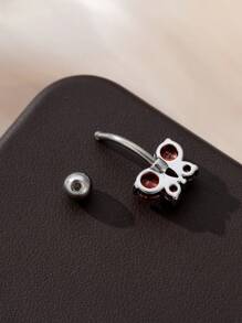 1 peça elegante e sexy com design de arco e borboleta de zircônia cúbica e piercing no umbigo, adequado para festas femininas, festivais de música e joias corporais