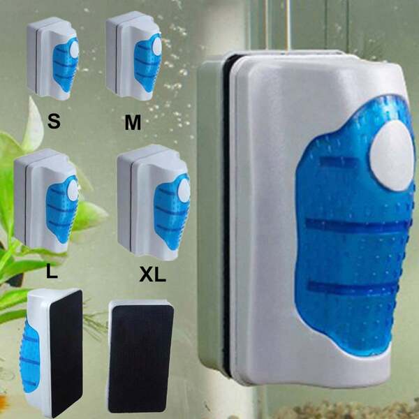 Aquarium Fish Tank Floating Magnetic Glass Cleaner Algae Brush Non-Slip Scrubber Tool