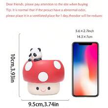 EOBTAIN Cute Mushroom Flower Pot Unique Animal Panda Red Resin Succulent Plant Small Flower Pot Suitable For Indoor Plants Mini Cactus Flower Pot Living Room Office Table Decoration, Mushroom Enthusiasts Gift Crafts Give Excellent Gifts To Friends - Multicolor - View 11