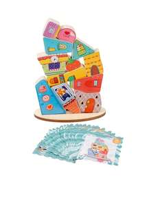 Wooden Building Blocks With Interesting Patterns - Educational Stacking Game, Trains Fine Motor Skills, Balance And Attention - Ideal Gift - Multicolor - View 7