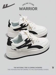 WARRIOR 1 Pair Men's Lace-Up Contrast Color Outdoor Comfortable Versatile Soft Sole Casual Shoes