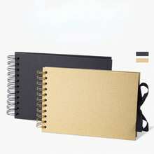 Álbum de fotos A5 para álbum de recortes, accesorios para libros de invitados de 6 pulgadas, 60 páginas negras, libro de recortes, libro de recuerdos para Baby Shower, viaje azul PLSC - Azul - Ver 4