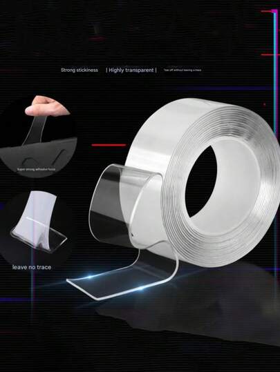 1 Roll Of Multi-Purpose Double-Sided Tape, Nano Double-Sided Tape, High Viscosity Traceless Hook Glue, Acrylic Double-Sided Tape, Transparent Hook-And-Loop Waterproof Nano Glue, Daily Use Transparent Strong Ductility Sealant Seal, Easy To Use, Stickers, Wall Stickers, Home Decoration Vinyl Decals, Spring Decorations Make Your Home Look Brand New, Rama Decorative Stickers, Can Be Cut Freely