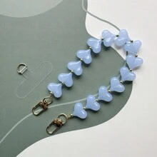Modieuze, doorschijnende, met kralen versierde telefoonkoord van acryl met perzikmotief, een leuk Valentijnsdagcadeau