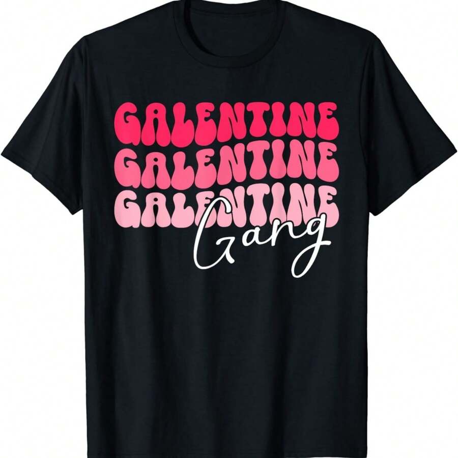 Funny Valentines Galentines Gang Galentines Day T-Shirt - Black - View 1