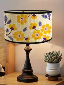 1 Stück handgemachter Bambuslampensch irm im Bohemien-Stil, bedruckter Blumenlampensch irm, abnehmbarer Bambuslampensch irm