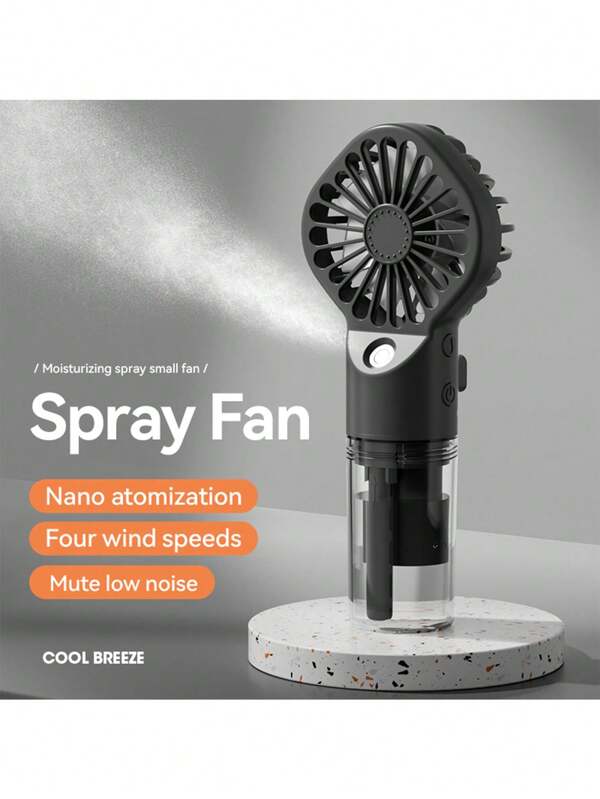 Portable Fan With Mist Humidifier, Mini USB Rechargeable Handheld Fan With Water Spray, 800mAh Battery Desk Fan, Lightweight Portable Fan - Suitable For Office, Outdoor, Travel And Camping - Stay Cool Anytime! Refreshing Comfort For Indoor And Outdoor Travel, Summer Essential, Beach Vacation Must-Have, Back To School Supplies, Gifts, Holiday Necessities