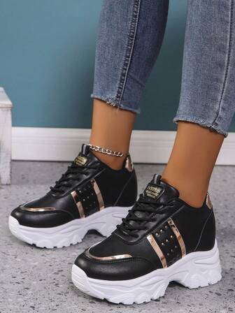 Air Cushion Vita Sneakers, Tjock sula Andas Casual Sport Skor, Ny Vår Höst