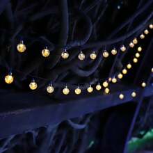 Cordão de luzes de LED com energia solar de 7 m/23 pés, 50 luzes, 8 modos, luzes de fadas em formato de globo solar para decoração de jardim, pátio, casamento, aniversário, festa de Ação de Graças e Natal, branco quente