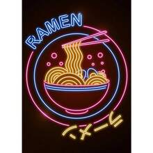 1pc Gift Neon Vintage Japanese Food Ramen Sushi Cat Posters And Prints Canvas Painting Wall Arts Kawaii Cuisine Room Home Shop Decor Optional Frame ,Wall Art With Frame - Multicolor - View 52