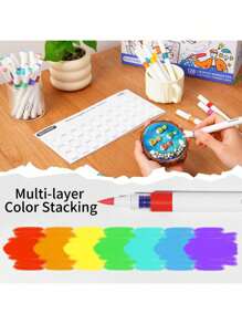 Juego de 128 colores de rotuladores acrílicos de brocha suave a base de líquido con estuche de regalo - Rotuladores de colores profesionales para dibujo y pintura para estudiantes y artistas, incluye 120 rotuladores acrílicos + 8 bolígrafos de tinta metálica y perlada, resistentes al agua y a la decoloración para manualidades, colorear en rocas, madera, vidrio, cerámica y talla grande. Juego de regalo perfecto para amigos como útiles escolares y materiales artísticos.
