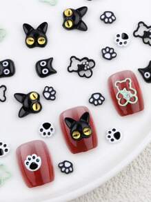 Decorazioni per unghie a zampa di gatto colorate e orsacchiotti 3D, strass colorati a forma di zampa di gatto, gioielli per unghie stile Kawaii con gatti, accessori per unghie in acrilico, decorazioni per unghie, set di decorazioni in metallo stile premium Y2K per arte di unghie fai-da-te, forniture per unghie, charm per unghie, kit per unghie, per salone di bellezza, accessori essenziali per tecnico delle unghie