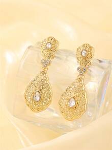 1 set de bijoux style marocain pour femmes - boucles d'oreilles et collier décorés de strass, accessoires de mode bohème pour mariée et mariage, cadeau de festival - Multicolore - Voir 16