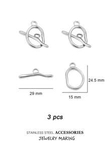 3 Stücke/Set Edelstahl Toggle OT Verschlüsse, Haken Schnallen Verbinder, Silber und Gold für Armband, Halsketten Herstellung, Herz, rund und andere Formen, 18 Karat Gold Schmuck, Accessoires, Halsketten Verlängerung, Schmuckherstellung, Armband Werkzeug, Kleinigkeiten, Anhänger für Schmuckherstellung, Bastelzubehör, Halsketten Verlängerung, Armband Verlängerung, Anhänger für Schmuckherstellung, Schmuck Zubehör & Komponenten, Schmuckherstellung Verschlüsse & Haken