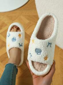 Pantuflas abiertas de plumón, pantuflas interiores antideslizantes y lindas, pantuflas de forro polar suaves para el hogar para primavera y otoño, pantuflas esponjosas y livianas para todas las estaciones con cierre deslizante, pantuflas de piel de pelo respirables para la casa