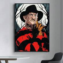 WB 1/10PCS Film Krueger Freddy Horror Poster Fancy Poster Wall Sticker For Living Room Bar Vintage Decorative Painting Wall Pictures For Living Room Decoration Classic Cartoon Bedroom Decoration - Frameless