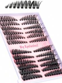 Curl D DIY ラッシュクラスター 40D 8-16mm つけま つけまつげ延長キット 216個入り自己適用用