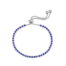 Fashionable Minimalist Single Row Crystal Bracelet For Women, Multi-Color Luxury Adjustable Pull Closure Bracelet Accessory