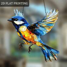 1 pieza Decoración de pared de acrílico de doble cara con atrapasol en forma de pájaro azul hermoso en jardín, ornamento extravagante, regalo perfecto para madres, novias y mejores amigas, adecuado para amigos, diseño plano 2D