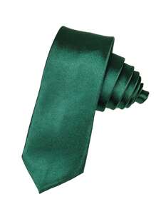 1 pieza Corbata de unicolor para hombre, corbata formal de negocio estrecha (2 pulgadas de ancho), brillante casual, adecuada para uso diario, bodas, banquetes, fiestas, eventos, regalo