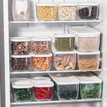 6/8pcs Reusable Small Frozen Food Storage Containers, Stackable Sealed Spice Jars Set, Refrigerator Replacement Storage Boxes, Durable Food Sealing Containers For Spices, Herbs And Condiments, Ideal For Fridge Organization, Kitchen Storage, And Outdoor Camping