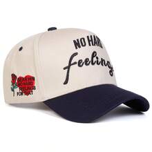 1Piece Men Letter Love Heart Embroidered Baseball Cap Outdoor Adjustable Sunscreen Leisure Hat Spring Autumn Travel Tourism Beach Vacation - 黃色 - 查看 3