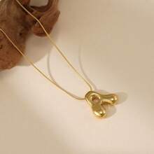 18K Bubble Letter Necklace Gold For Women, Initial Necklaces Rhinestone Chunky Bubble Letter Necklace As Mother's Day Gifts Charm Puff Name Pendant Alphabet Necklaces Non Tarnish Gold Plated Jewelry